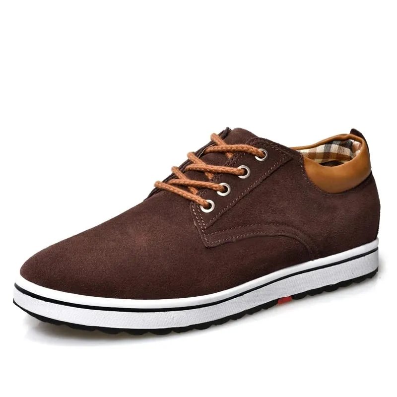 Booster Shoes Lift Men รองเท้าผ้าใบเสริมส้นเพิ่มความสูงพื้นรองเท้า 6CM Sport Black Blue Brown — image 9