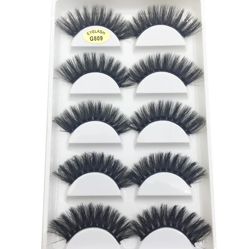 5 쌍 3D 밍크 가짜 속눈썹 부드러운 속눈썹 고양이 눈 속눈썹 메이크업 Faux Cils Cilios Maquiagem H13 MINI CAT E01