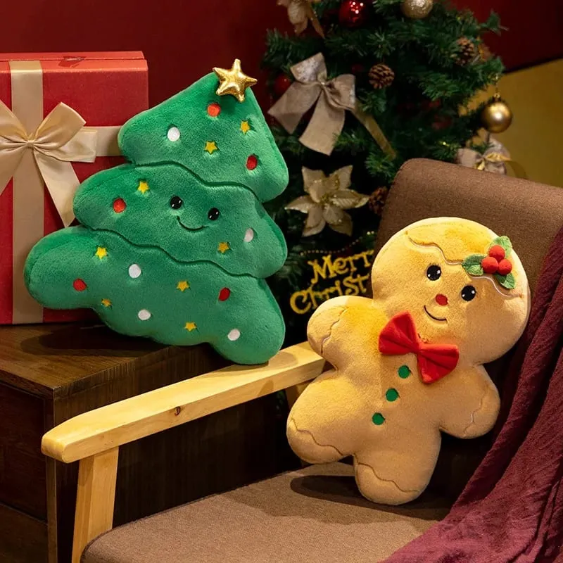 1PC felice Natale Pane allo zenzero Pupazzo di neve Peluche Cuscino di peluche Farcito Cabina Casa Albero di Natale Decorazione per feste Bambola — image 5