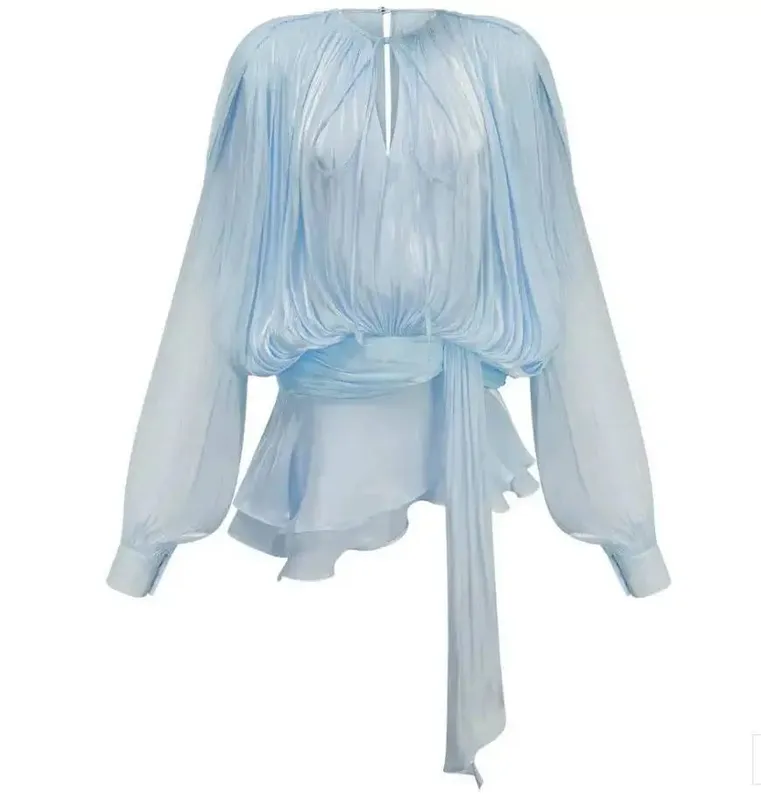 Beżowy top solidna bluzka Mini sukienki dla kobiet dekolt w serek z długim rękawem łączone zasznurować słodka sukienka w stylu odzież damska moda P7WI — image 10