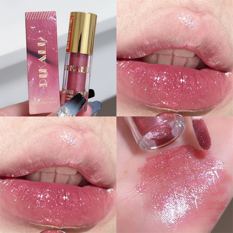 Pearl Diamond Glitter Lip Glaze, langanhaltende, feuchtigkeitsspendende, aufpolsternde, glänzende Lippentönungsöl, Make-up-Spiegel, Wasser, leichte flüssige Lippenstifte — image 10