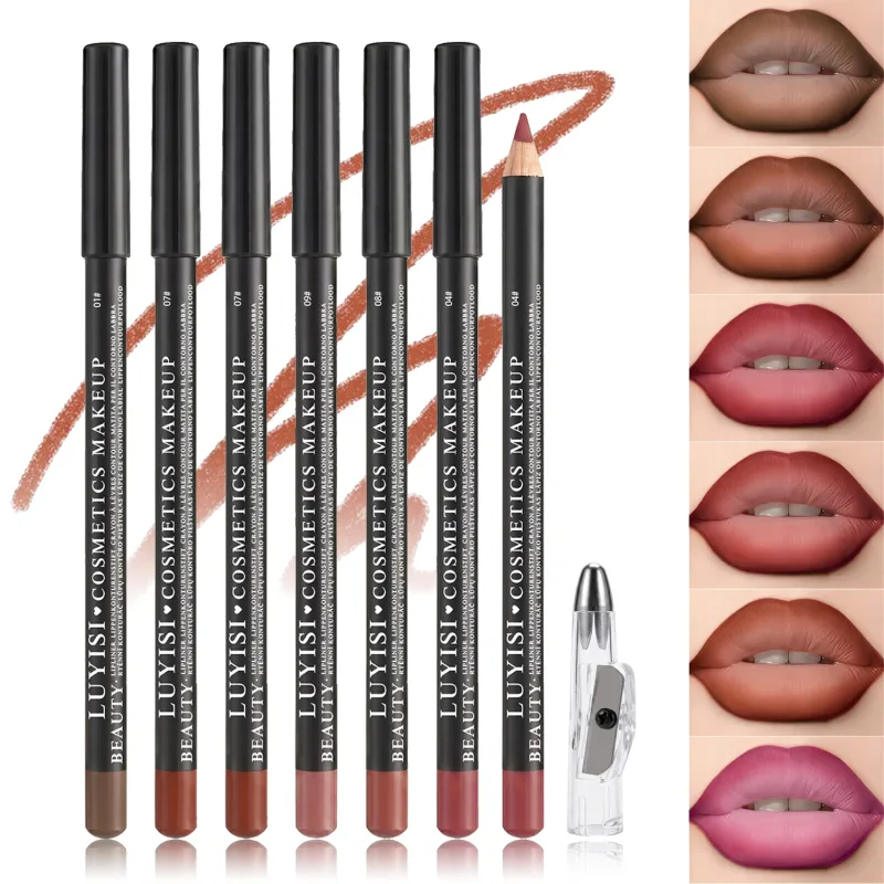 Set professionale di matite per labbra con temperamatite 2 matite per labbra impermeabili + 1 temperamatite Velluto opaco a lunga tenuta a prova di trasferimento — image 5