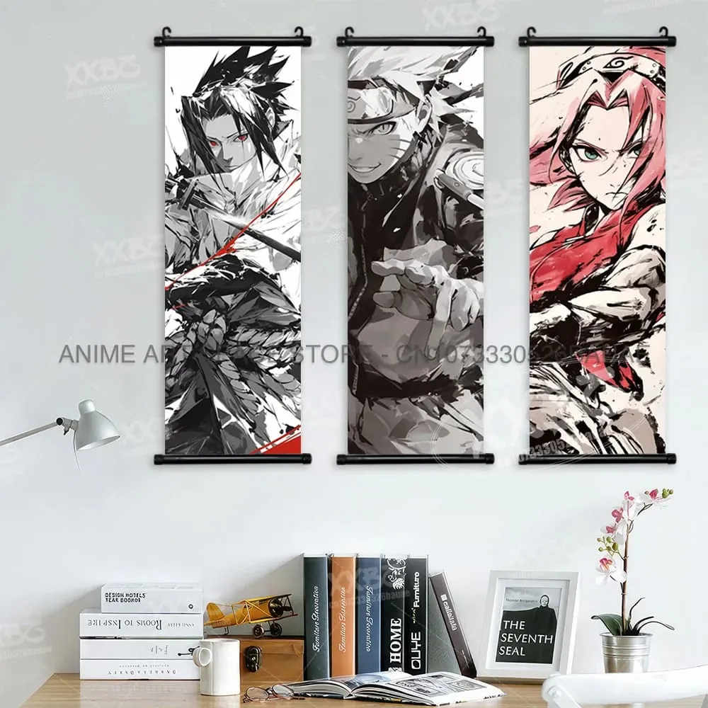 Anime Naruto Appeso Pittura Hatake Kakashi Wall Art Scrolls Immagine Uchiha Sasuke Home Decor Canvas Poster Haruno Sakura Murale — image 3