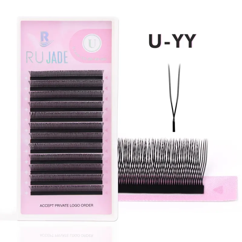 U-Shaped 3D 4D 5D Eyelash Extensions Faux Mink Premade Fans Lashes Easy Grafting Hand Woven Matte Black Volume W YY Shape Lashes