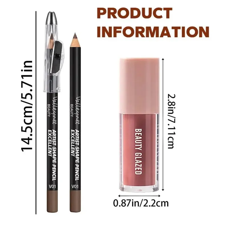 2 τεμάχια/Σετ Precision Lip Kit Duo -Creamy Liner με ενσωματωμένο ακονιστήρι & ενυδατικό υγρό κραγιόν - Σετ μακιγιάζ με καθορισμένο περίγραμμα — image 5
