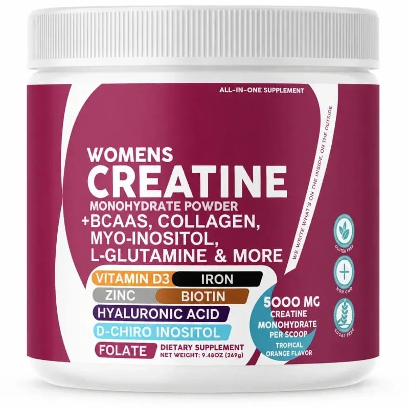 Female Creatine Powder Creatine Monohydrate Powder with BCAA & Amino Acids Daily Health and Nutrition Dietary Supplement