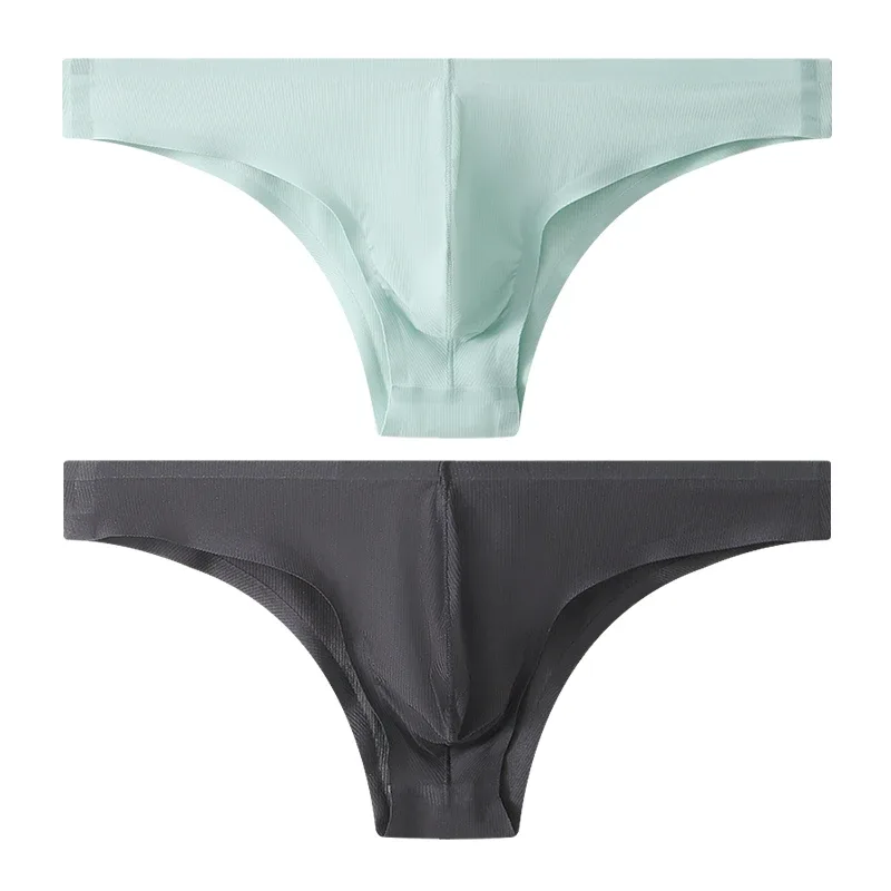 Sous-vêtements pour hommes, demi-hanche, petit Triangle, taille basse, Sexy, jeunes hommes, slip en soie glacée, sans couture, culotte d'été légère et respirante — image 21