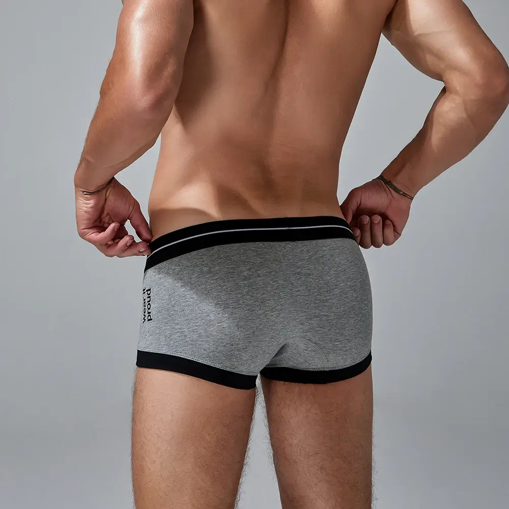 Seobean 4-Pack Men's Cotton Underwear Comfortable Breathable Sweat-Absorbent Flat-Bottom Briefs — image 10