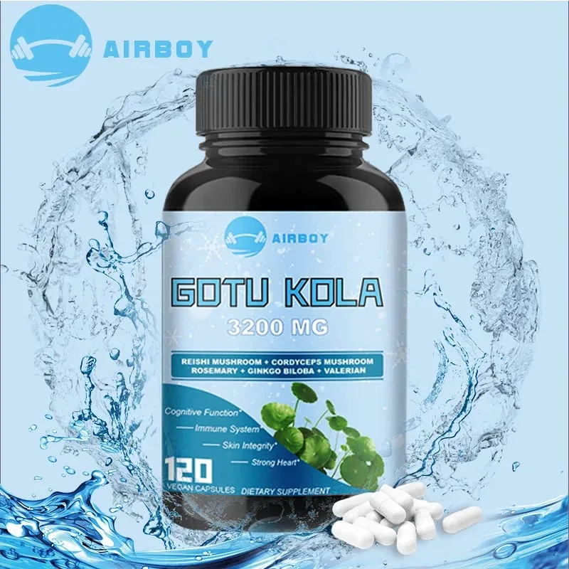 Gotu Kola Capsules - ระบบภูมิคุ้มกันความรู้ความเข้าใจสมอง อาหารเสริมพลังงานผิวและการไหลเวียน - อาหารเสริมที่ไม่ใช่จีเอ็มโอและปราศจากกลูเตน — image 1