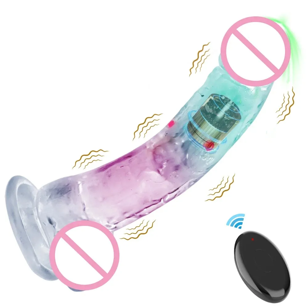 Alat Kawalan Jauh Dildo Realistik Lembut untuk Wanita G-spot Vibrator dengan Lampu LED Palsu Zakar Wanita Melancap Mainan Seks untuk Wanita — image 1