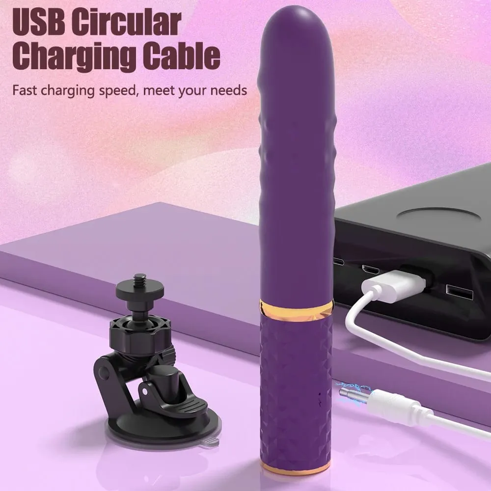 Mesin Seks Dildo G Spot Pendorong Otomatis Penggetar Cangkir Isap 10 Mode Dorongan Mainan Dewasa Stimulasi Anal Vagina Klitoris