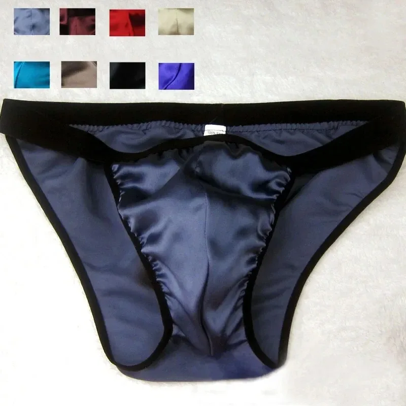 Slip da uomo in seta di gelso al 100% design bikini mutandine a forma di T mezza T-back — image 2