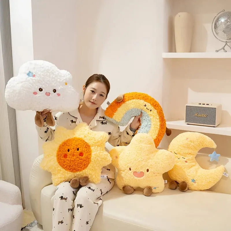 Coussin en peluche arc-en-ciel, mignon, nuage, soleil, lune, étoile, jouet en peluche, décoration de chambre à coucher, poupée, coussin de canapé, 45cm — image 3