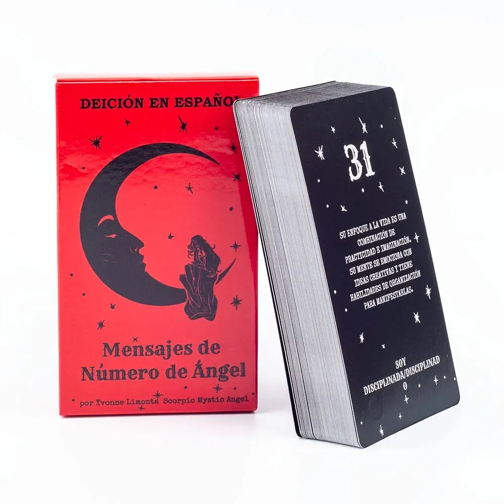 Mensajes de Número de Ángel 54 szt. Wersja hiszpańska wróżenie losu karty do tarota wróżenie gry karciane Party gra planszowa 10.3*6CM — image 2