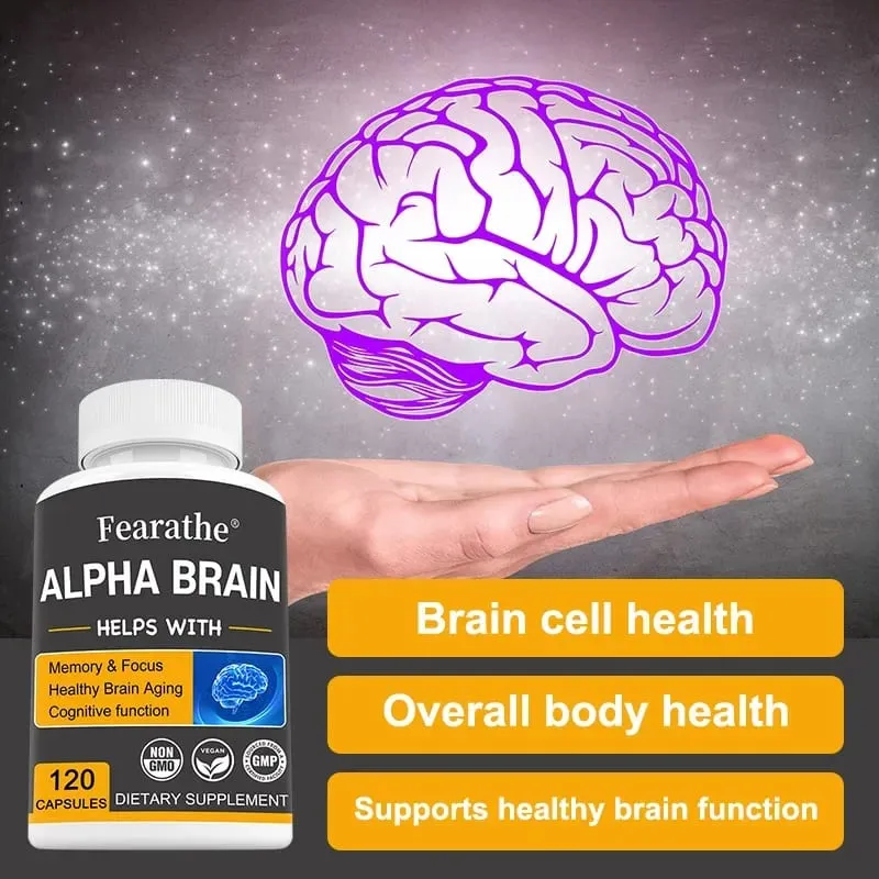 Alpha Brain Nootropics Supplément cérébral pour hommes et femmes – Mémoire Clarté mentale et cognition avec capsules de vitamine B6 Focus — image 5
