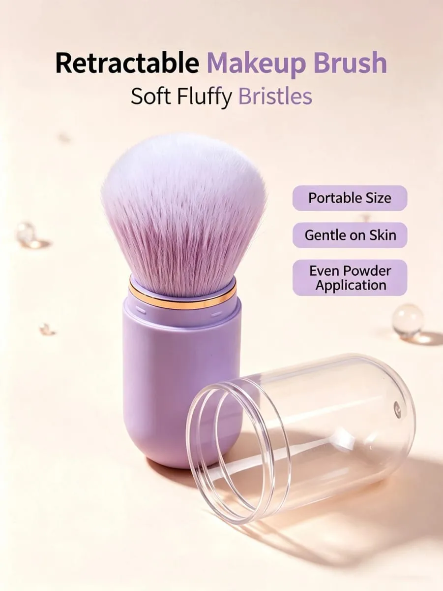 1 Buah Kuas Rias Kapsul Mini Dapat Ditarik Kuas Foundation Perjalanan Multifungsi dengan Tutup Pelindung Alat Rias Portabel Cocok untuk Concealer Blush Contouring Saat Dalam Perjalanan dan sebagai Hadiah — image 3