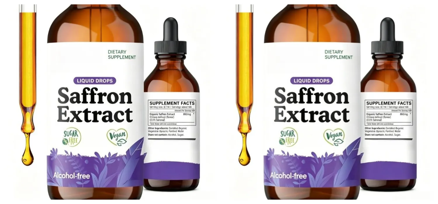 Organic Saffron Liquid Extract Drops Plant Based Herbal Supplement Vegan、sugar & Alcohol Free 60ml Daily Health Supplements — image 7