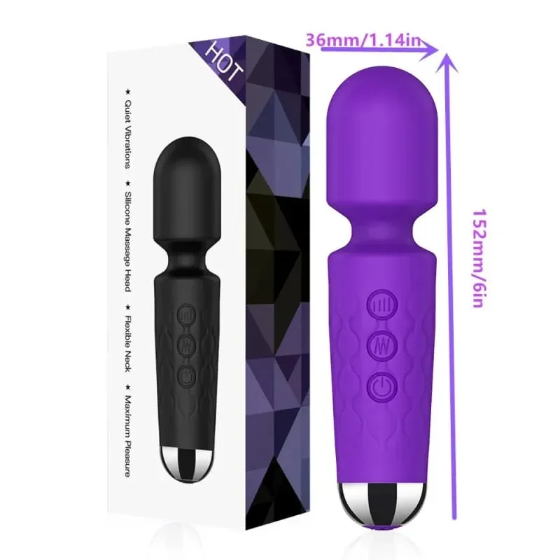 강력한 20 속도 마술 지팡이 클리토리스 자극기 G-Spot 마사지 여성용 충전식 휴대용 섹스 토이 — image 6