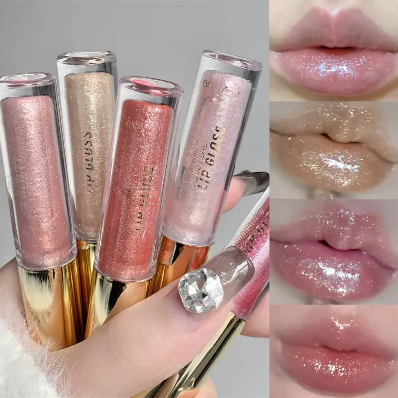 Pearl Diamond Glitter Lip Glaze, langanhaltende, feuchtigkeitsspendende, aufpolsternde, glänzende Lippentönungsöl, Make-up-Spiegel, Wasser, leichte flüssige Lippenstifte — image 2