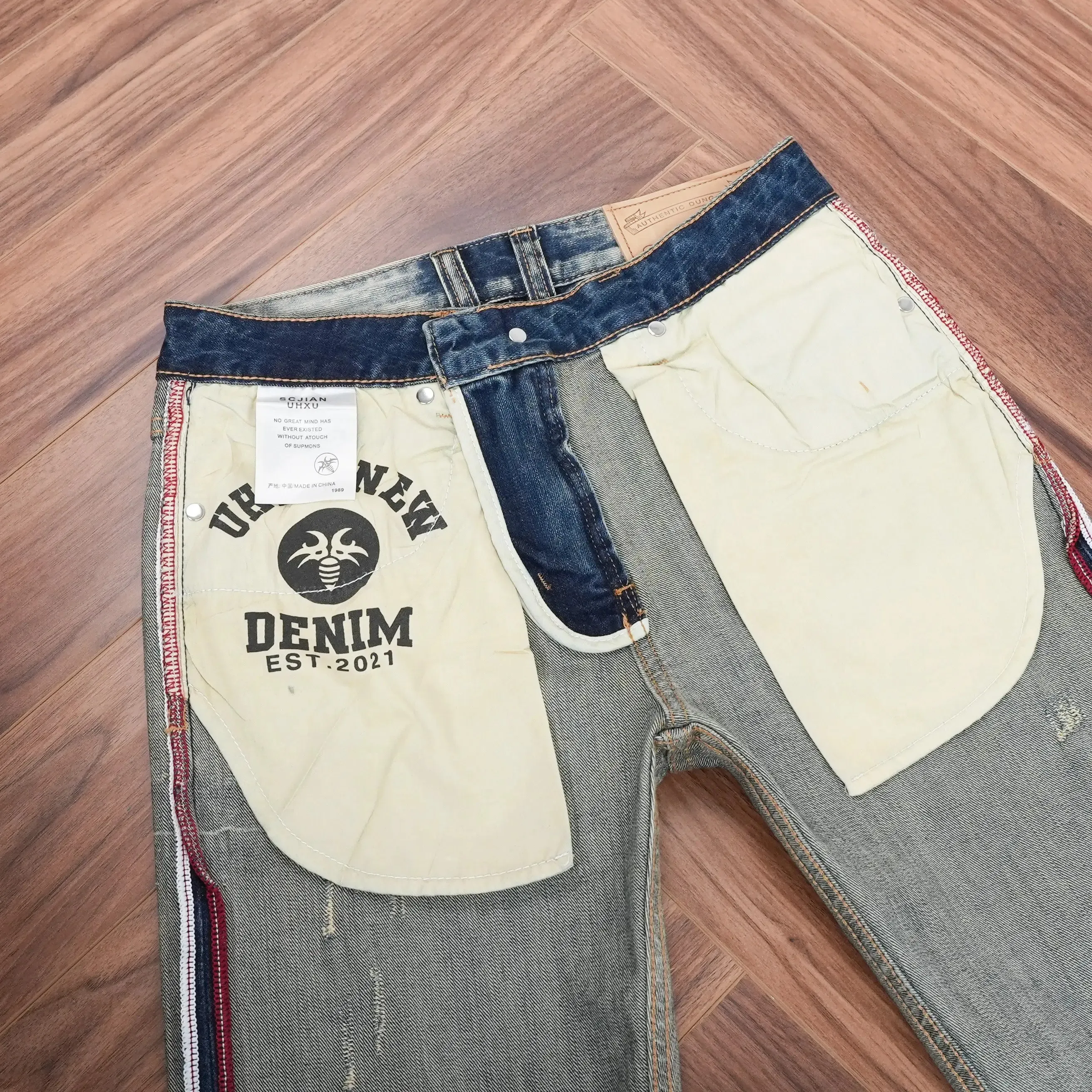 Jean en Denim droit délavé Vintage pour hommes, pantalon de Style rétro américain, Look usé, tendance, printemps-automne 2026 — image 5