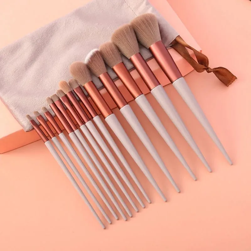 13/8 stk bløde fluffy makeup børster sæt til kosmetik Foundation Blush Powder Øjenskygge Kabuki Blending Makeup børste skønhedsværktøjer — image 1