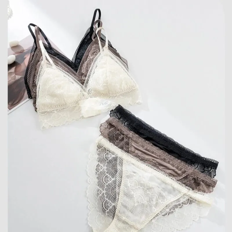 Birdtree Bra Sutra Asli Set Singkat Pakaian Dalam Cup Segitiga Wanita Set Elegan Renda Singkat Pinggang Rendah 2026 Musim Semi Baru A61815JF — image 2