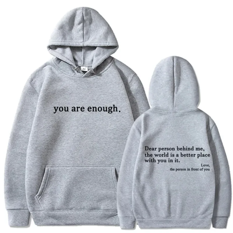 Dear Person Behind Me Mens Hoodie With Kangaroo Pocket Pullover Vintage Women Hoodie with Words on Back Unisex Trendy Hoodies — image 2