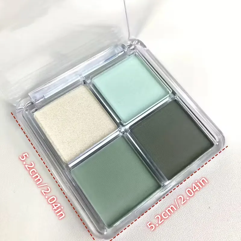 4-Color Green Eye Shadow Tray Low Saturation Palette Matte Korean Eye Makeup Pigment Eyeshadow Tray Lasting Eye Makeup Palette — image 6