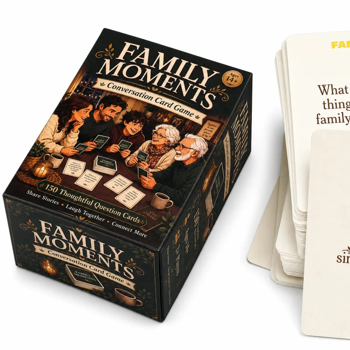 Momenti in famiglia Gioco di carte Conversazioni Carte iniziali con domande ponderate per cene di famiglia Riunioni Vacanze Storia Shari — image 2
