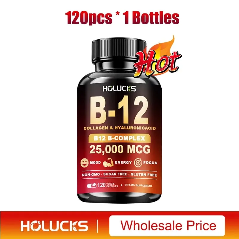Suplemen Vitamin B12 Kompleks Manfaat Fungsi Otak & Jantung Mendukung Metabolisme Pembelajaran Memori Membantu Meningkatkan Energi Alami — image 8
