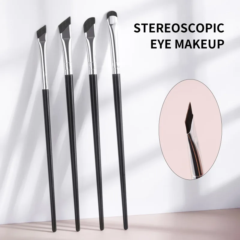 4Pcs Ultra Thin Angled Eyebrow Brushes Set Fine Precise Brow Brush para sa Eyebrow Powder Gel Liner Eye Makeup Tools