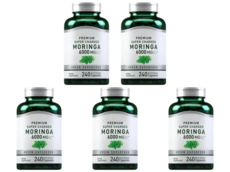 Moringa Oleifera-Ergänzungsmittel, 6000 mg konzentrierter Blattextrakt, unterstützt die allgemeine Gesundheit und das Wohlbefinden, gentechnikfrei, 240 Kapseln für Erwachsene