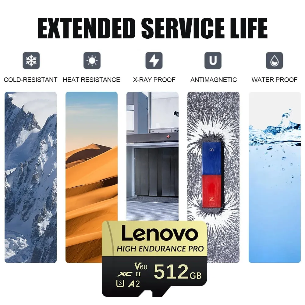 Kad Memori SD Mini Kelas 10 Berkelajuan Tinggi Lenovo 256GB Kad TF Mikro untuk Telefon Pintar - 32GB 64GB 128GB 256GB 512GB Pilihan Tersedia — image 5