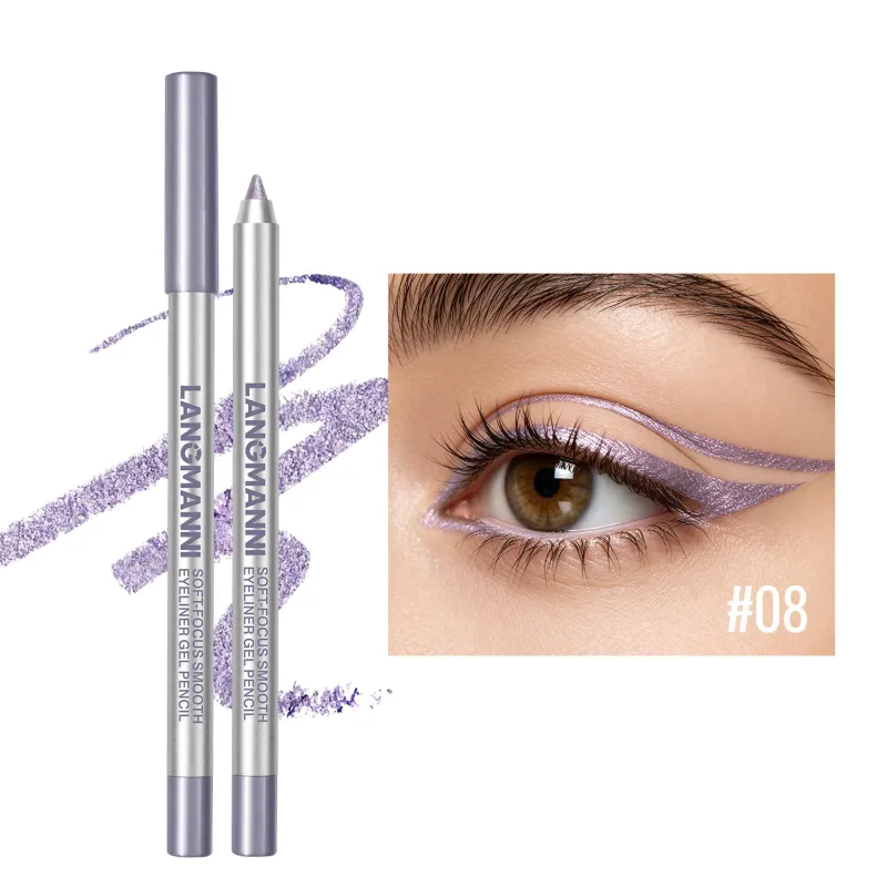Waterproof and Sweat Proof Pearlescent Shining Eyeliner Gel Pencil Long Lasting Smooth Easy To Colors Women Eye Makeup — image 15
