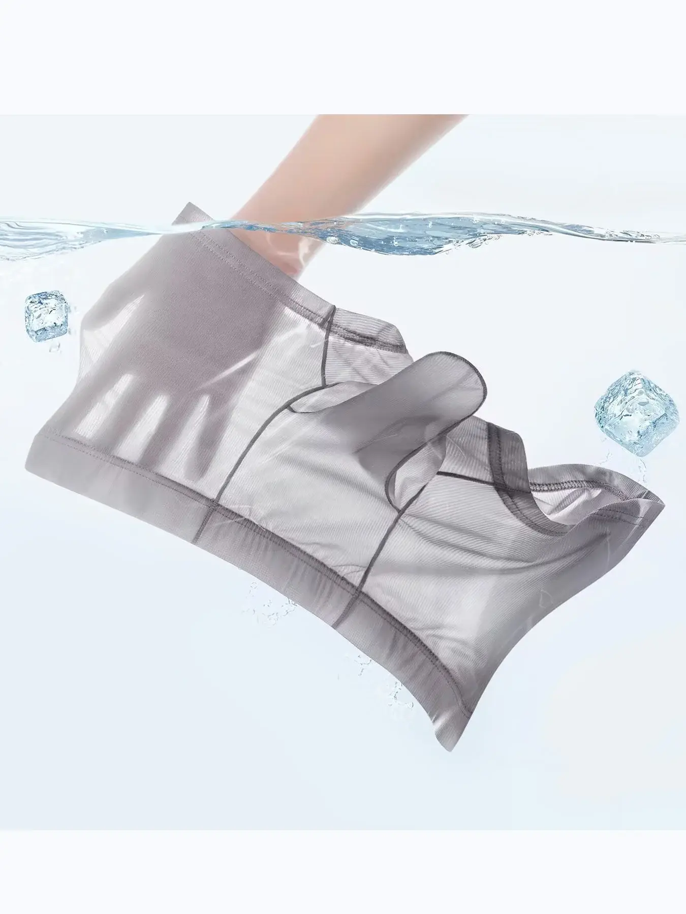 Slip boxer trasparenti Intimo sexy da uomo Mutande ultra sottili Vedi attraverso mutandine di seta ghiacciata Pantaloncini di lingerie lisci e lucidi