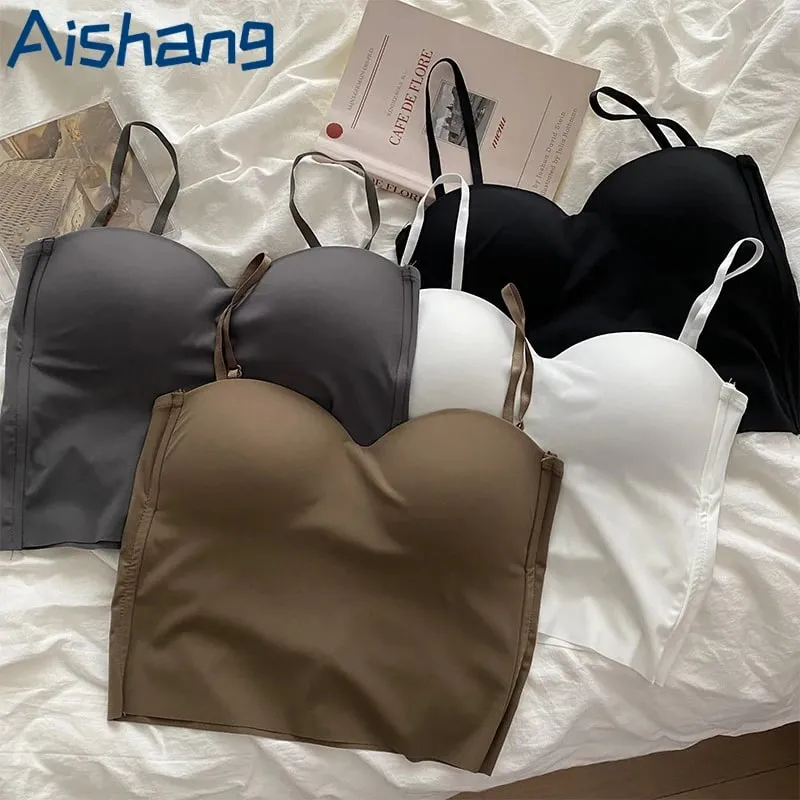 Heiße Mädchen Dünne Abschnitt Doppel Straps Einfarbig Hosenträger Innen Sport Weste Sexy Oberbekleidung Boden Schlanke Frauen Crop Tops bh — image 2