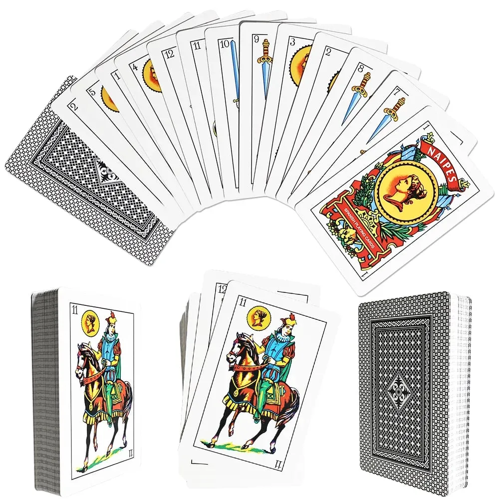 50PCS Spanish Playing Cards with Plastic Case Traditional Card Game Deck Classic Playing Cards for Brisca Tute Escoba