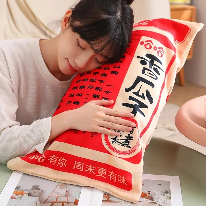 New Giant Size Simulation Chinese Bag Of Melon Seed Plush Toys Soft Soothing Pillow Mattress For Kids Family Funny Toys For Kids — image 5