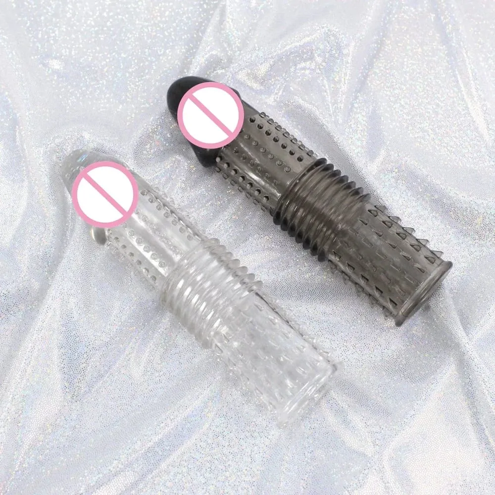 Riutilizzabile Estensore Del Pene Allargamento Preservativo Manicotto Del Pene Estensione Eiaculazione di Ritardo Giocattoli Del Sesso Anale Per Gli Uomini Senza Vibratore per Le Donne — image 3
