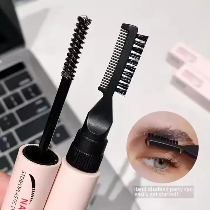 ダブルヘッド眉毛ジェルスタイリング液体固定ゲル防水汗防止眉毛修復メイクジェル眉毛用 — image 3