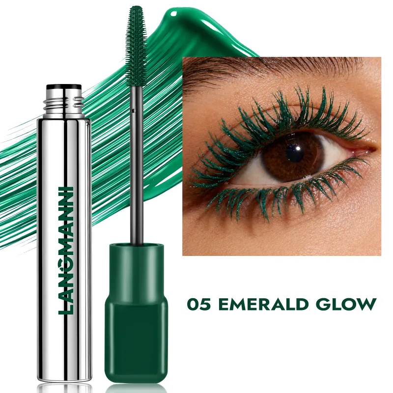Il mascara blu colorato allunga l'estensione delle ciglia arricciatura in fibra spessa impermeabile verde bianco rosa nero cosmetici per il trucco degli occhi — image 8