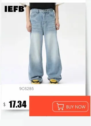New Summer Men's Jeans Solid Color Simple Wide Leg Trousers Washing Cleanfit Straight Male Denim Pants Streetwear 9W2249 — image 10