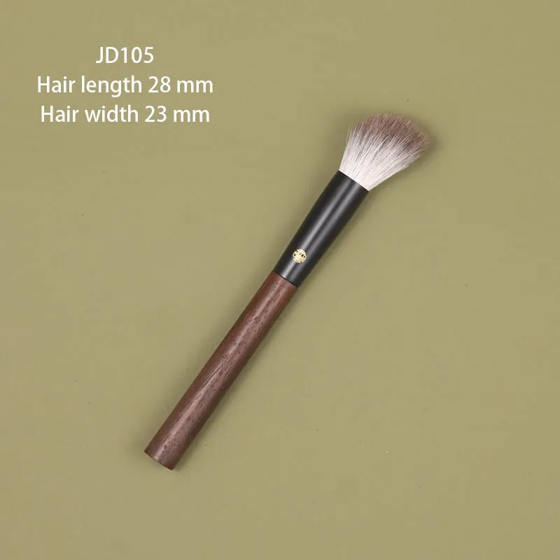 전문 수제 메이크업 브러쉬 1PC 블루 폭스 염소 머리 점묘 블러쉬 브러쉬 호두 핸들 메이크업 브러쉬 — image 8