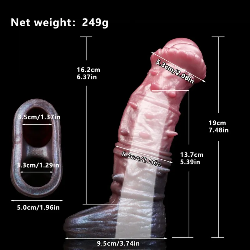 7.2in สมจริงอวัยวะเพศชาย Reusable อวัยวะเพศชายกับแหวนซิลิโคนอวัยวะเพศชาย Enlarger ชายผู้ใหญ่ของเล่นสำหรับชาย — image 11