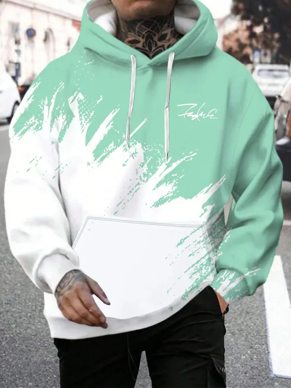 Fashion Gradient Print Men's Hoodies Funny 3D Letter Pattern Oversized Sweatshirts Autumn and Winter Casual Pullover Men Clothes — image 6