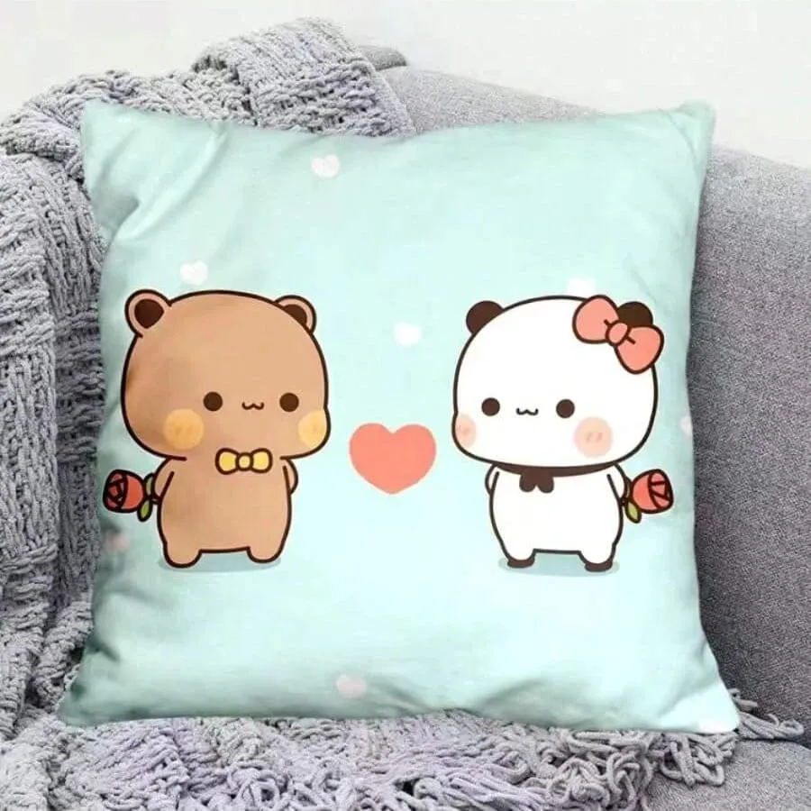 Yier Panda Bantal Comel Bubu Dudu Kartun Bantal Persegi Kawaii Anime Pinggang Lembut Sofa Kusyen Kereta Hiasan Bilik Tidur Rumah — image 15