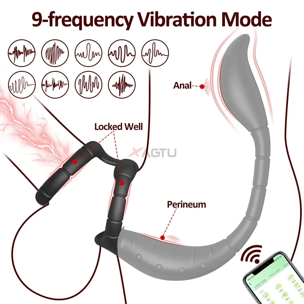 Control por aplicación, tapón Anal vibratorio, anillo para pene, masajeador de próstata para hombres, vibrador Anal Gay, anillo para pene, juguete sexual para adultos para hombres — image 2