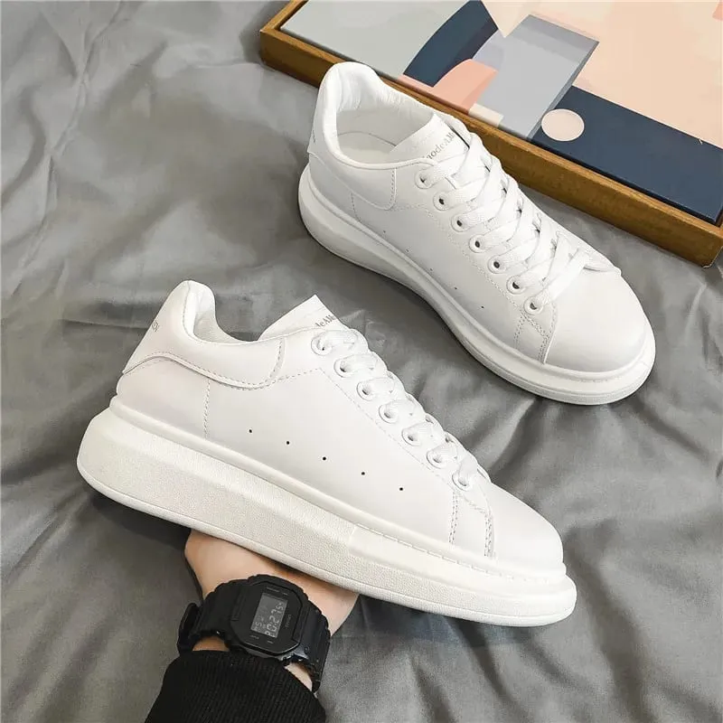 Weiß Vulkanisierte Turnschuhe männer Wohnungen Bequeme Schuhe Schnüren Zapatillas Hombre Frauen Casual Turnschuhe Plus Größe 35-45