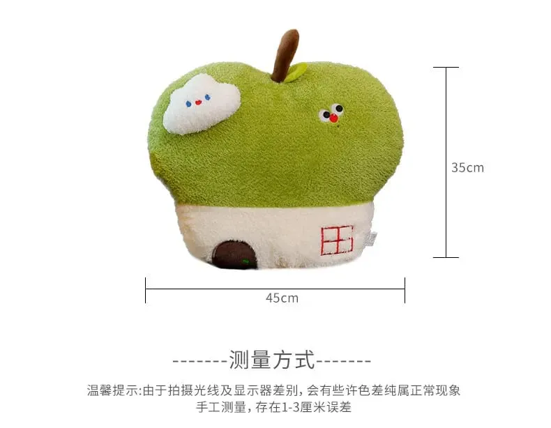 Simpatico cuscino in peluche della casa di mele opzionale con coperta 2 in 1 cuscino da tiro cuscino imbottito con frutta kawaii regalo per la decorazione della camera da letto del divano — image 9