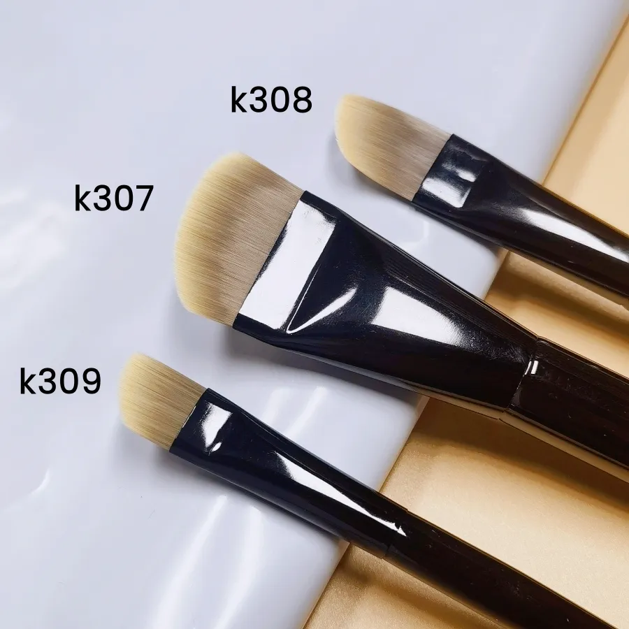 แปรงแต่งหน้ารองพื้นโค้งสีดำ Blush Beauty Foundation Facial Mask Care โลชั่น Make Up Brush Tools — image 3